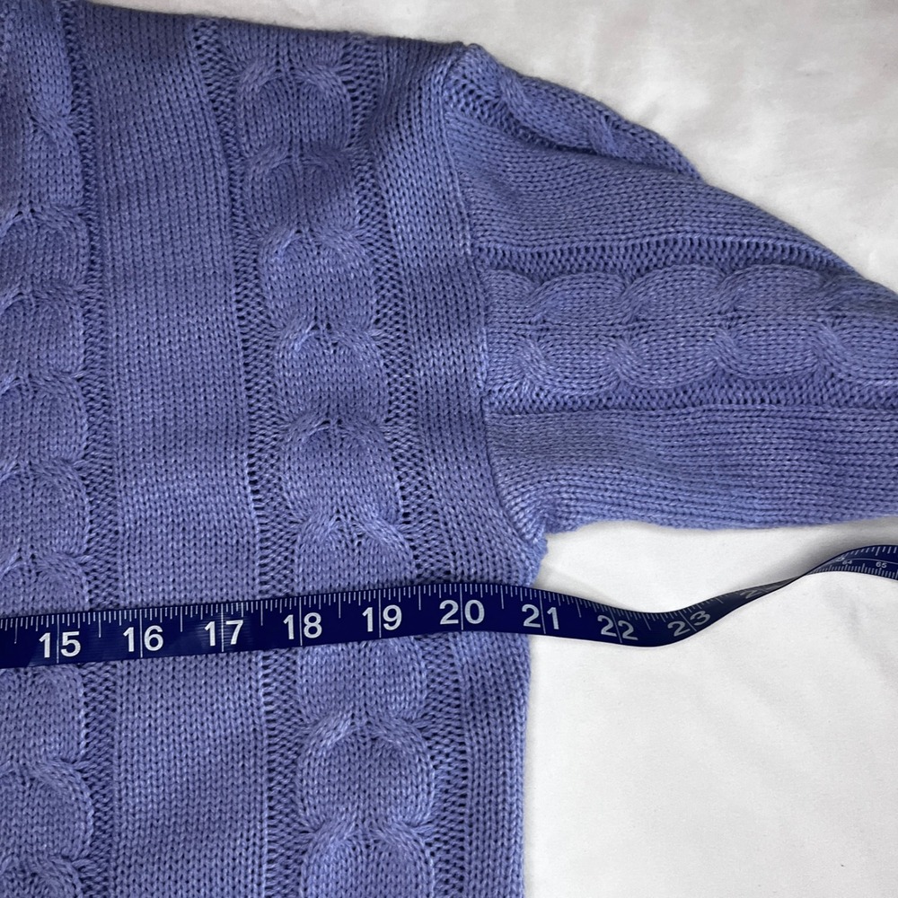 Periwinkle Purple Cable Knit Sweater Suit‎ Midi Skirt 2 Piece Set Womens Large - Picture 5 of 12